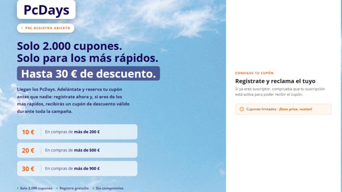 PcDays de PcComponentes: cupones de hasta 30 euros y las mejores ofertas - PcDays PcComponentes