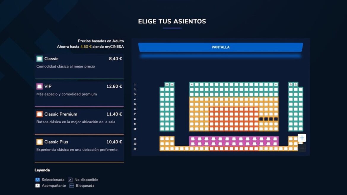 Cinesa cobra más por sentarte en el centro: el polémico cambio en sus cines - precios butacas Cinesa