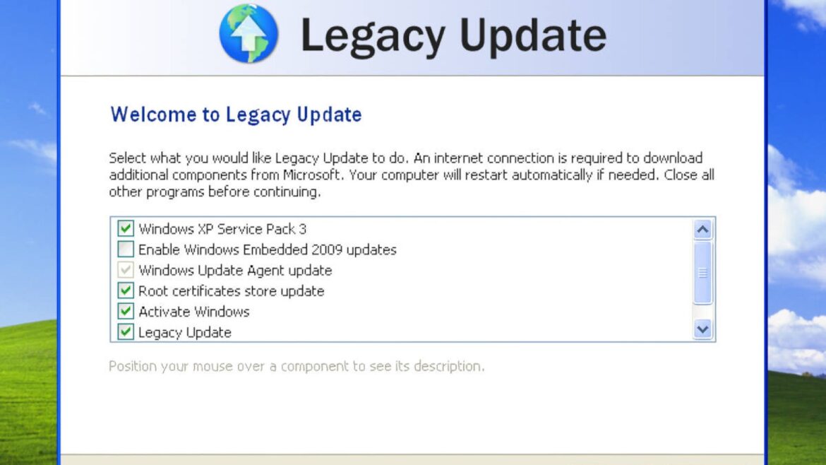 Legacy Update revive Windows Update en XP, Vista y 7
