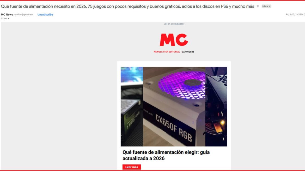 MC News, la newsletter semanal de MuyComputer para no perderte nada - MC News newsletter
