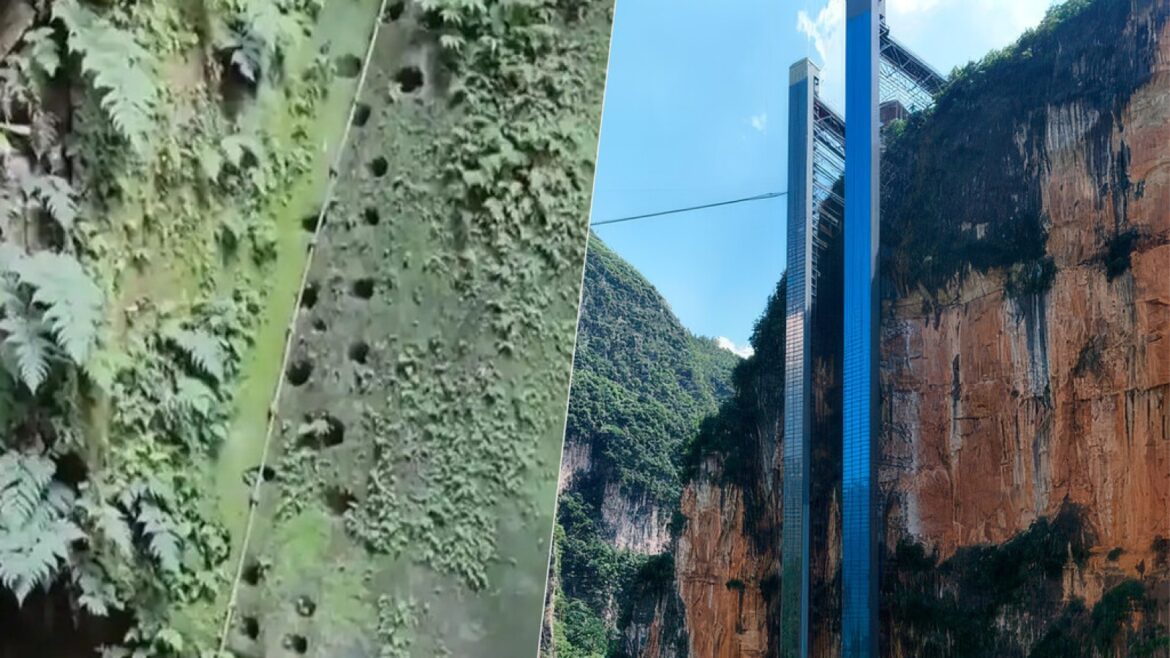 China construyó un ascensor de 288 metros que salva 3 horas de camino a la escuela - ascensor Fúyáo China