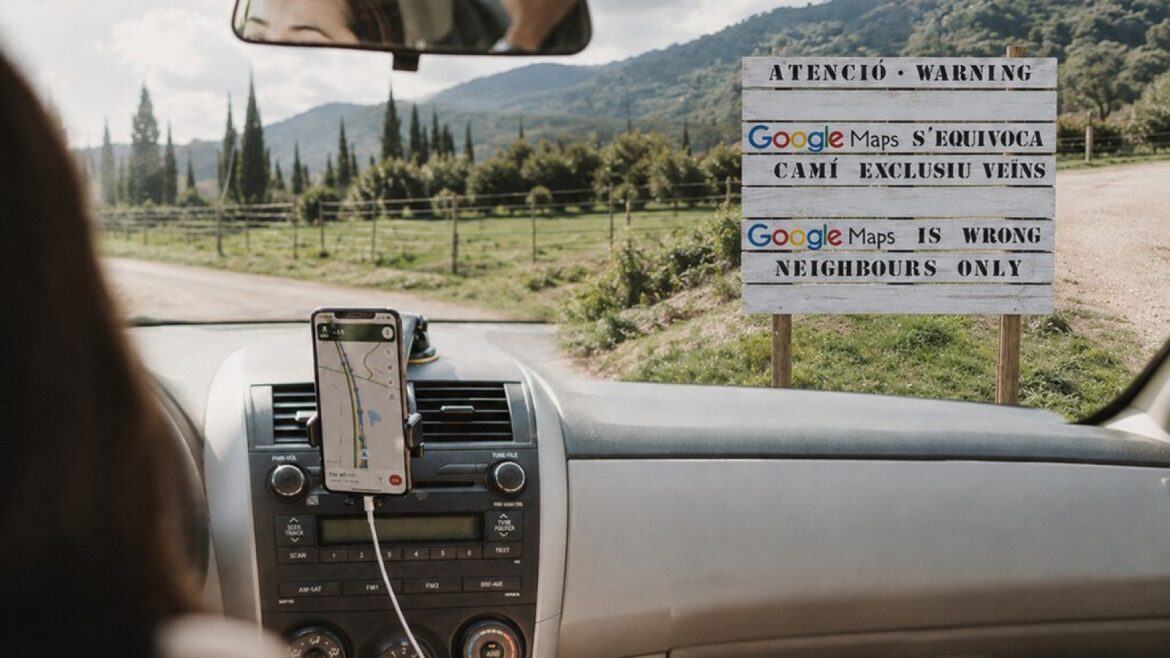 Google Maps se equivoca: pueblos en España colocan carteles de aviso