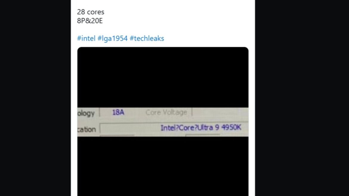 Intel Core Ultra 9 4950X: 28 núcleos y cifras de récord filtradas