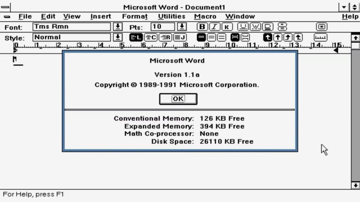 Microsoft Word 1.1 revive y ahora funciona en Windows 11