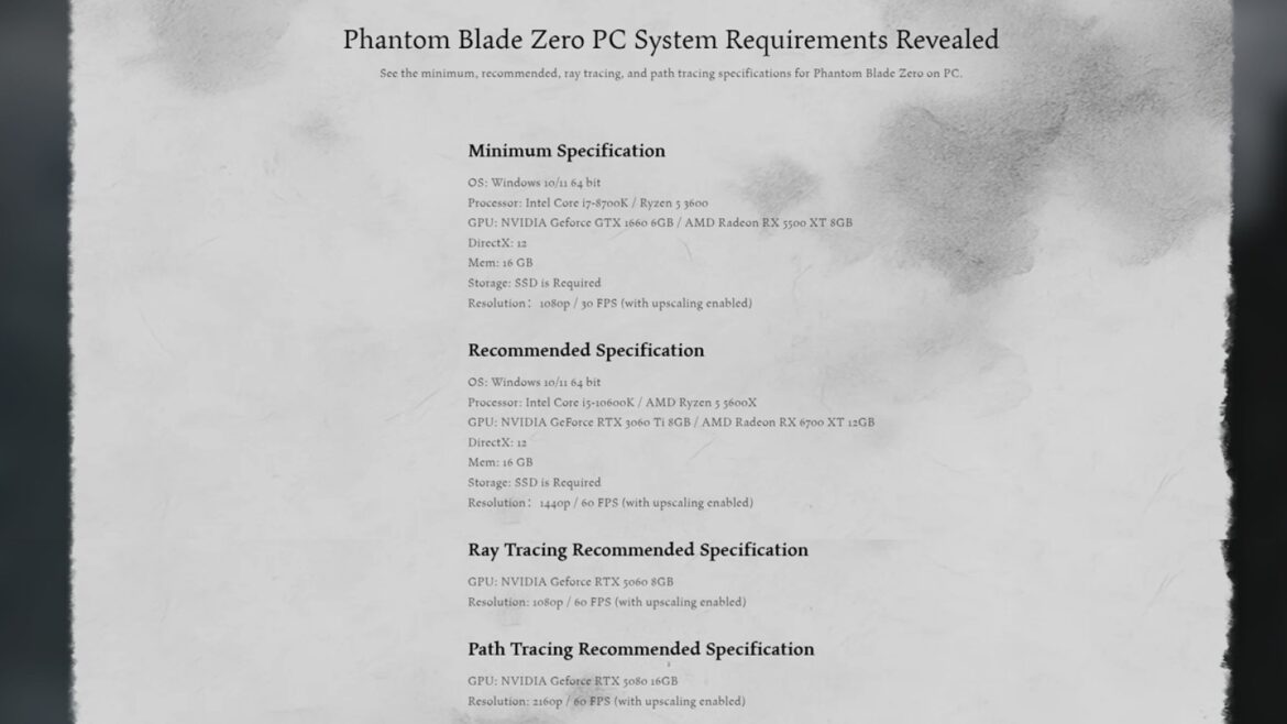 Requisitos de Phantom Blade Zero con ray tracing: no hará falta arruinarse - Phantom Blade Zero requisitos