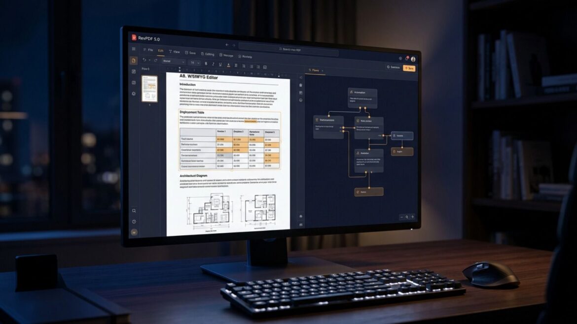 RevPDF 5.0: el editor de PDF gratis con edición WYSIWYG y automatización