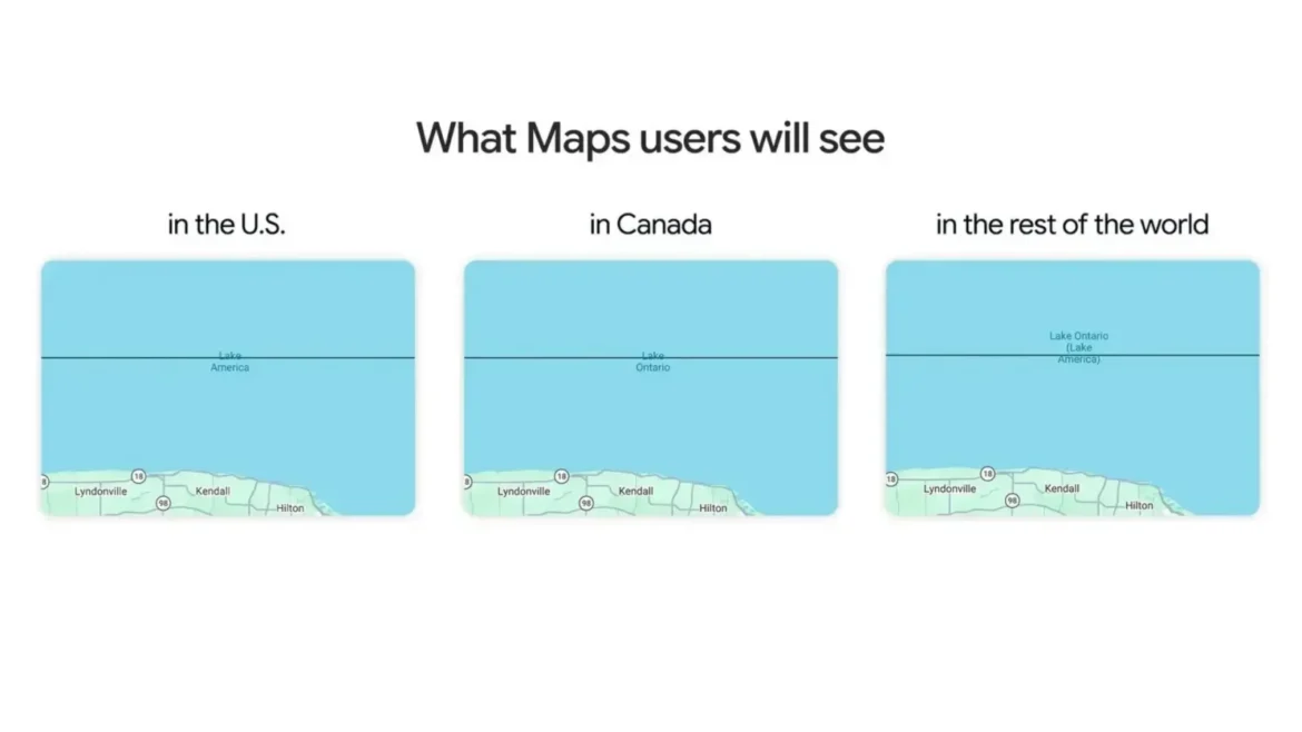 Google Maps rebautiza el lago Ontario como «Lake America» por orden de Trump - Lake America Google Maps